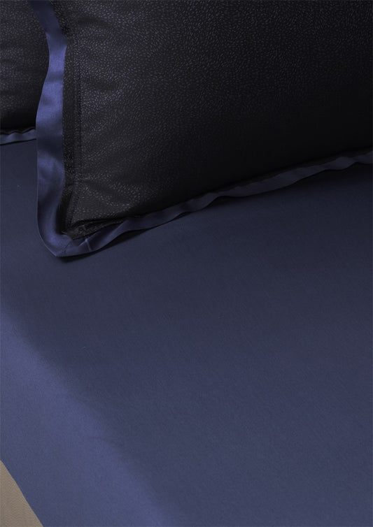 Calligraphy Bird Fitted Sheet Blue