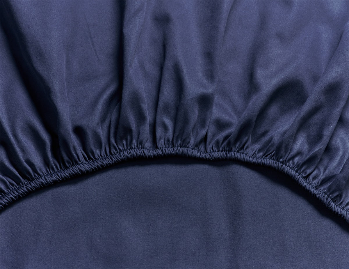 Calligraphy Bird Fitted Sheet Blue