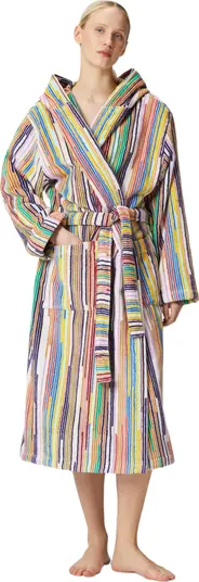 Melody bathrobe with vertical stripes
