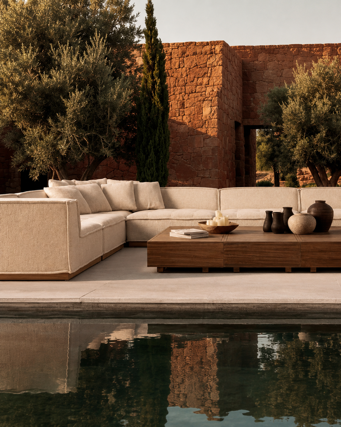 VITTEL CENTRAL SOFA MODULE (TEKA WOOD)