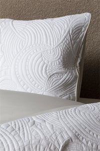 Embroidered Dodo Pavone Duvet Cover Set White