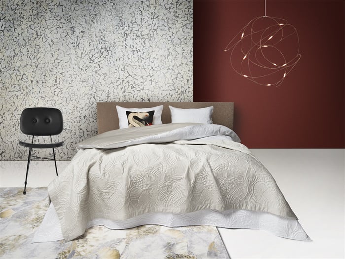 Embroidered Dodo Pavone Duvet Cover Set White
