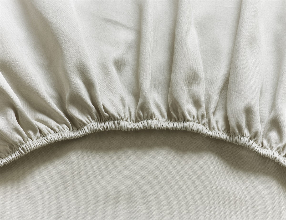 Embroidered Dodo Pavone Fitted Sheet Ivory