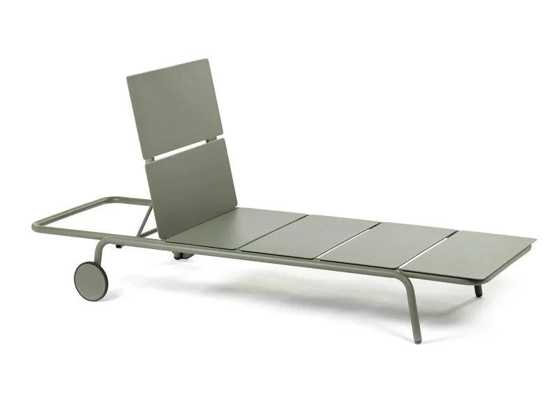 Sun lounger aluminium eucalyptus green - August