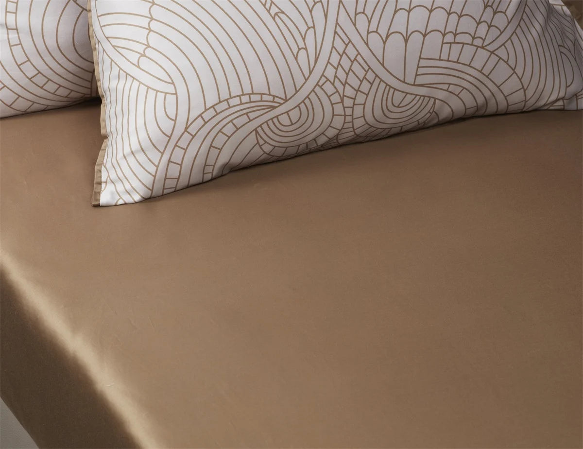 Dodo Pavone Fitted Sheet Dark Sand
