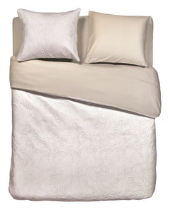 Embroidered Dodo Pavone Duvet Cover Set White