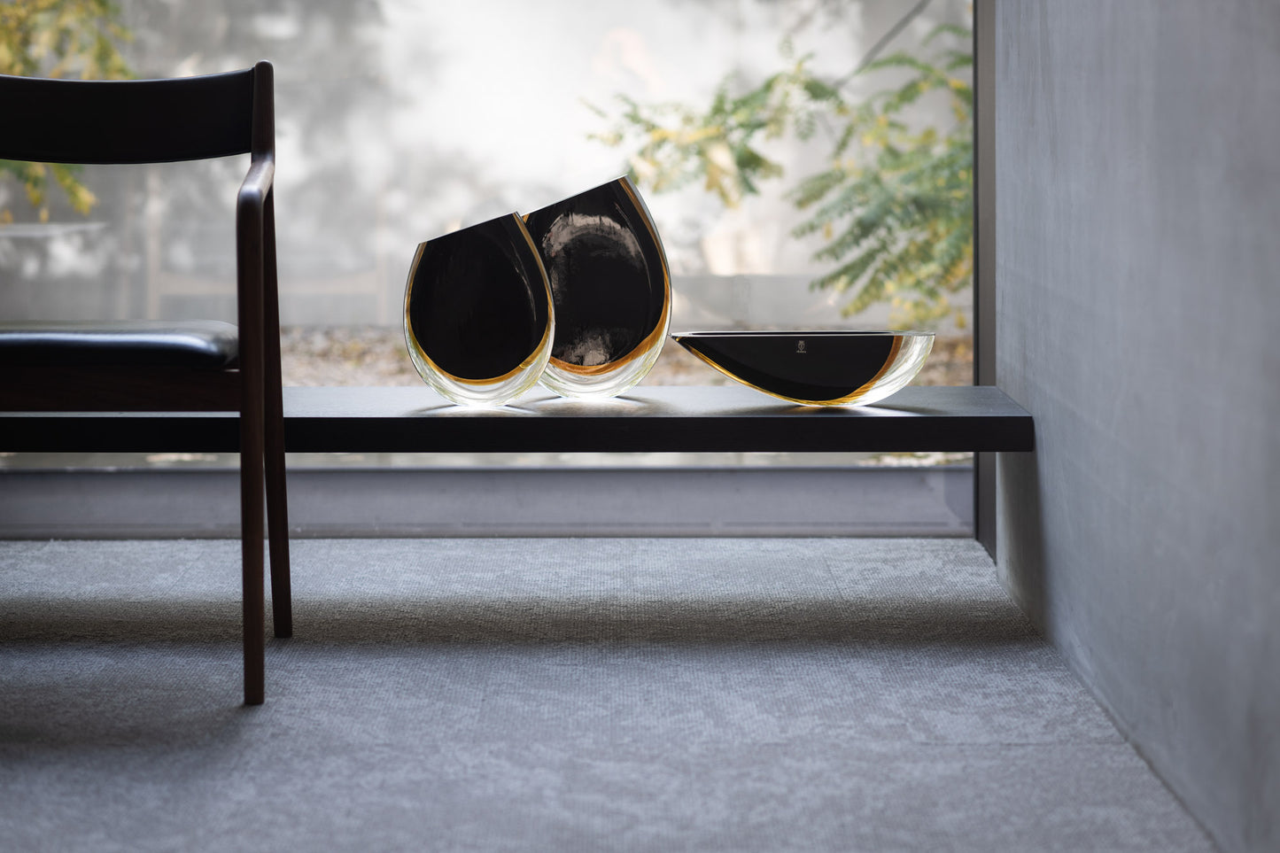 Vases Trio Black Amber