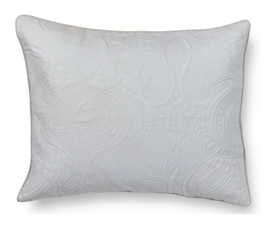 Embroidered Dodo Pavone Bed Pillows White