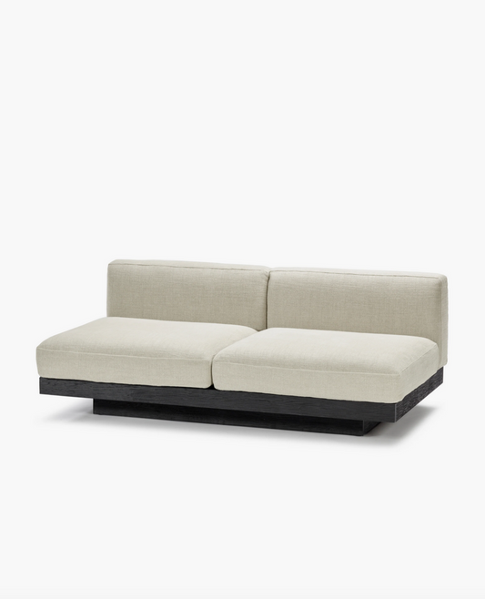 Bench two seater incl cushion Indoor Beige - Black Rudolph