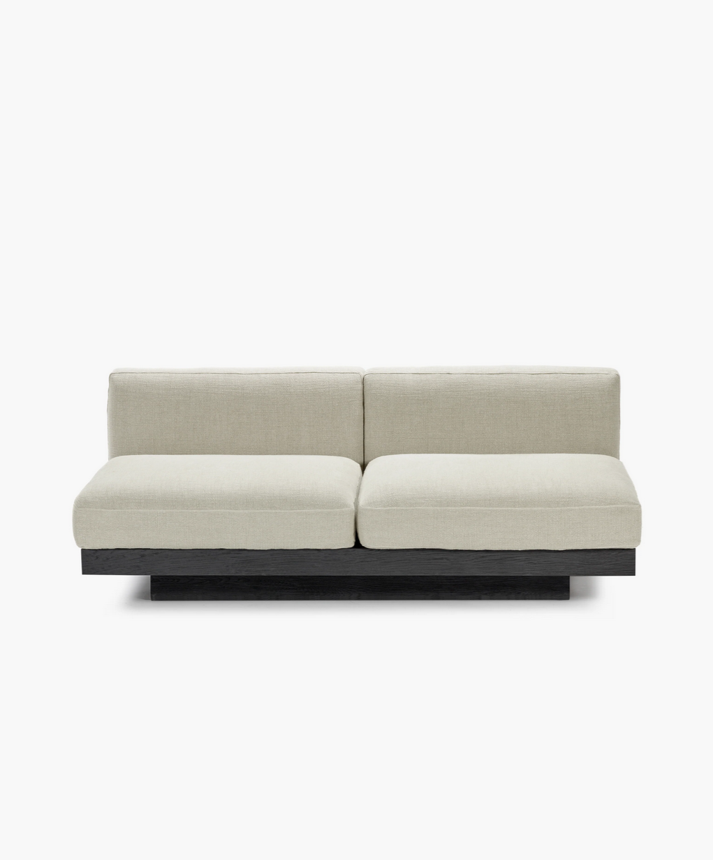 Bench two seater incl cushion Indoor Beige - Black Rudolph
