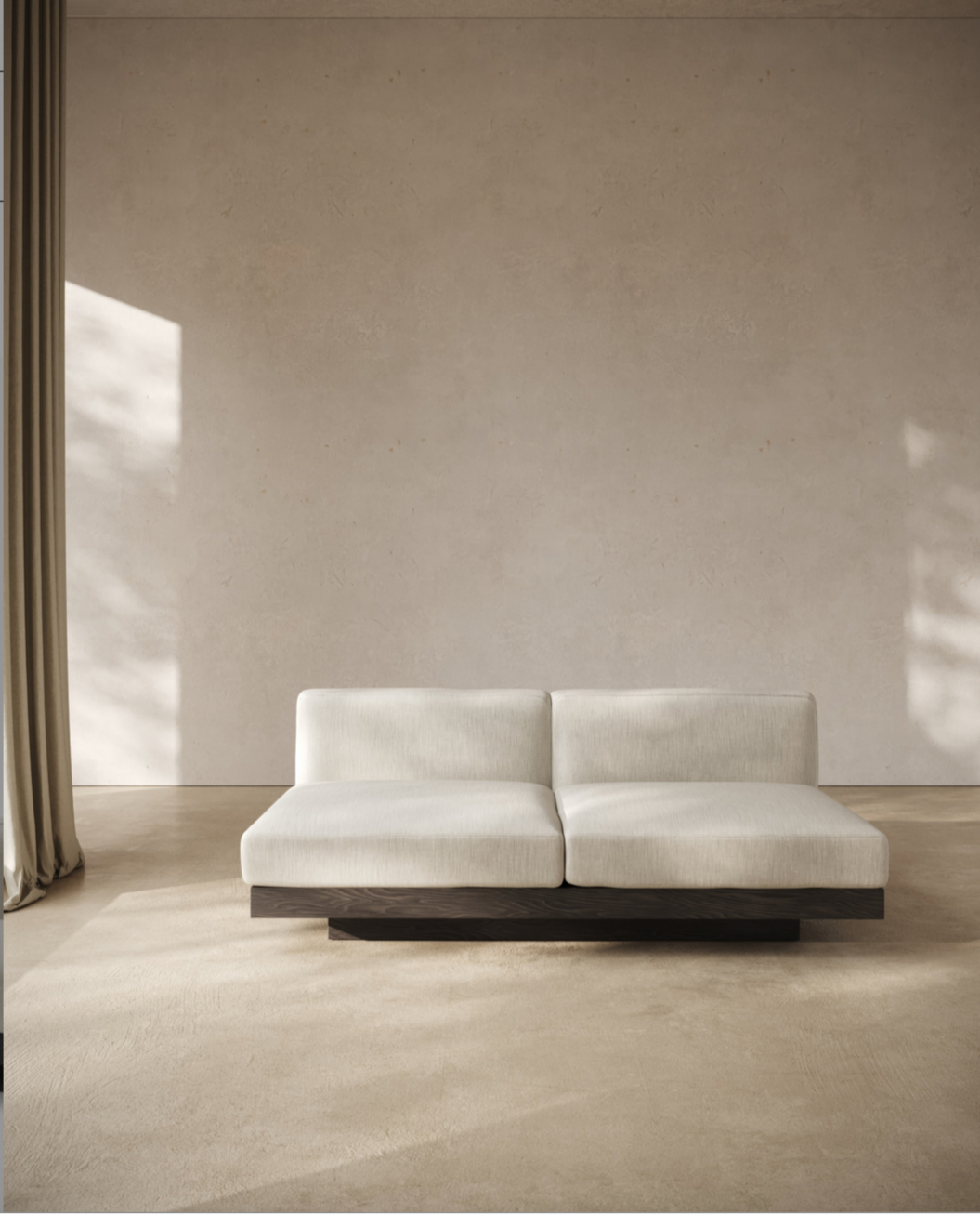 Bench two seater incl cushion Indoor Beige - Black Rudolph