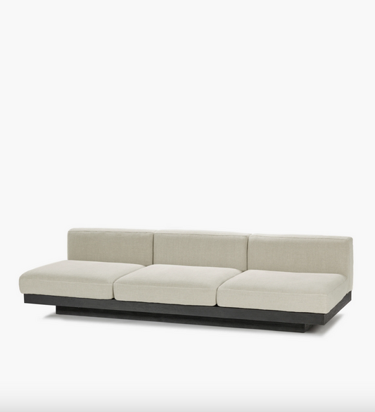 Bench three seater incl cushion Indoor Beige - Black Rudolph