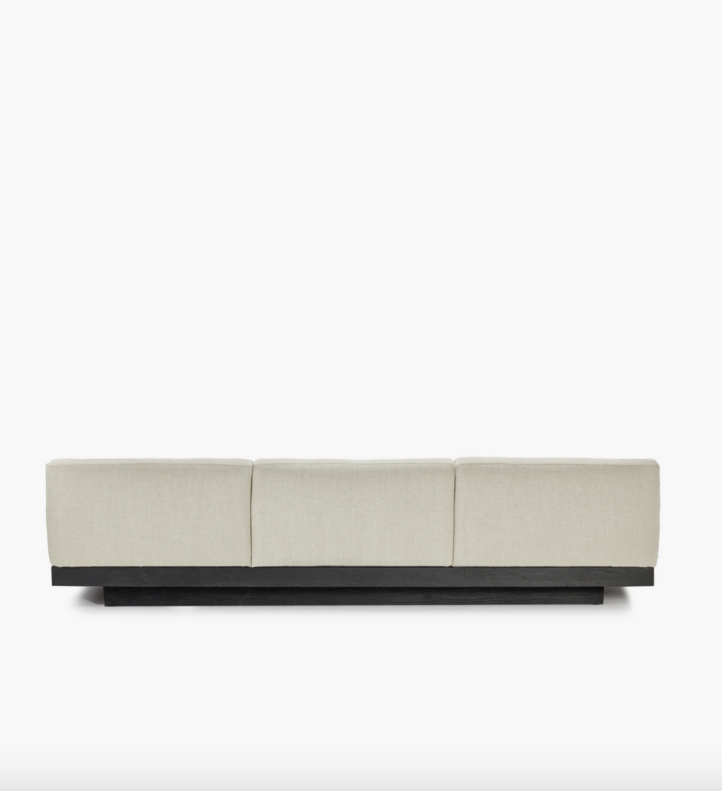 Bench three seater incl cushion Indoor Beige - Black Rudolph
