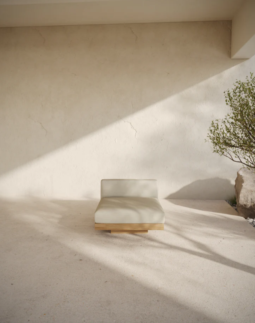 Bench one Seater incl cushion Outdoor Chalk Rudolph