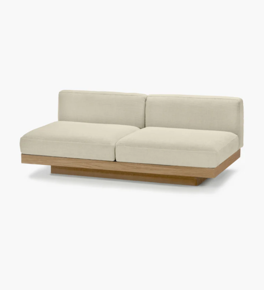Bench two Seater incl cushion Outdoor Chalk Rudolph