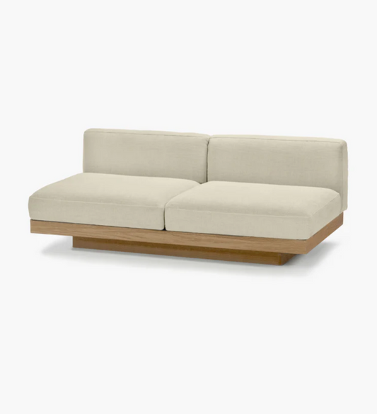 Bench two Seater incl cushion Outdoor Chalk Rudolph