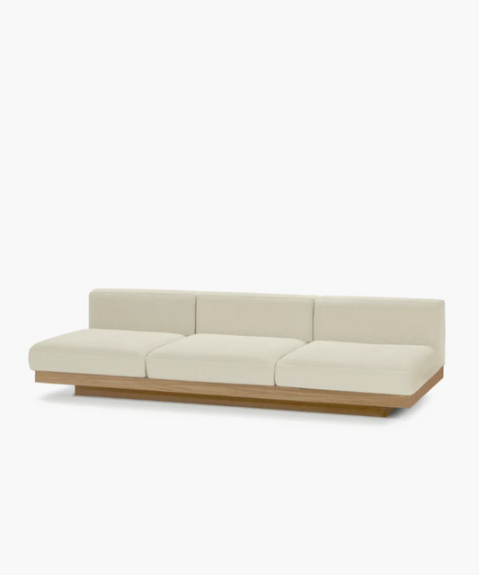 Bench three Seater incl cushion Outdoor Chalk Rudolph