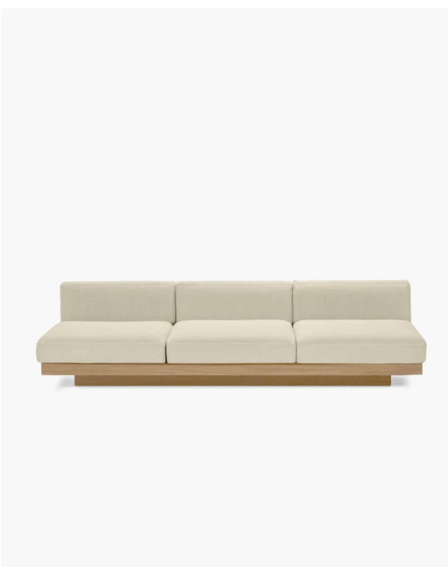 Bench three Seater incl cushion Outdoor Chalk Rudolph