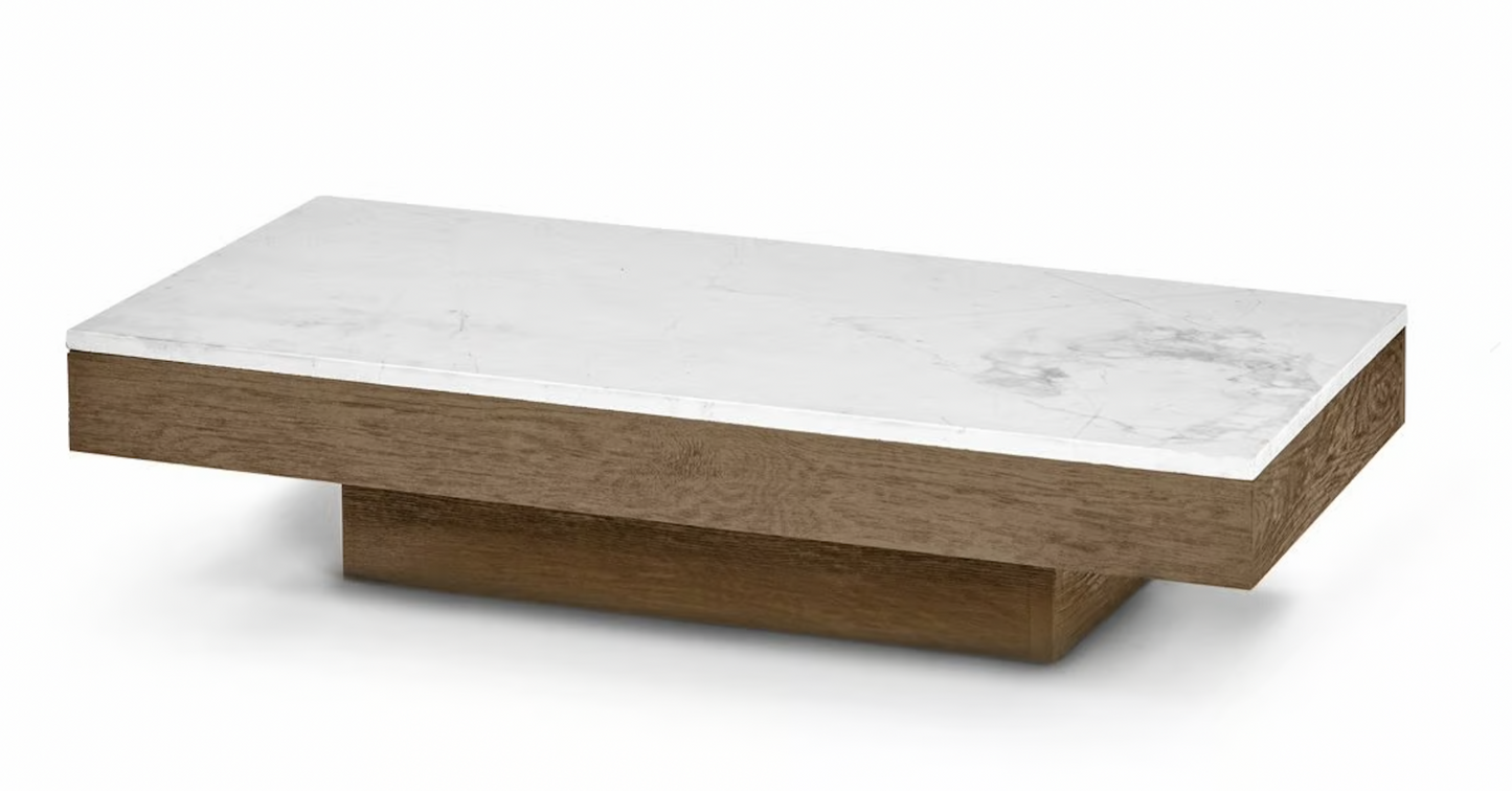 SIDETABLE RUDOLPH (with top Marble) Cognac