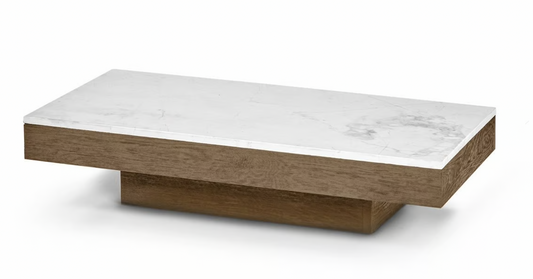 SIDETABLE RUDOLPH (with top Marble) Cognac