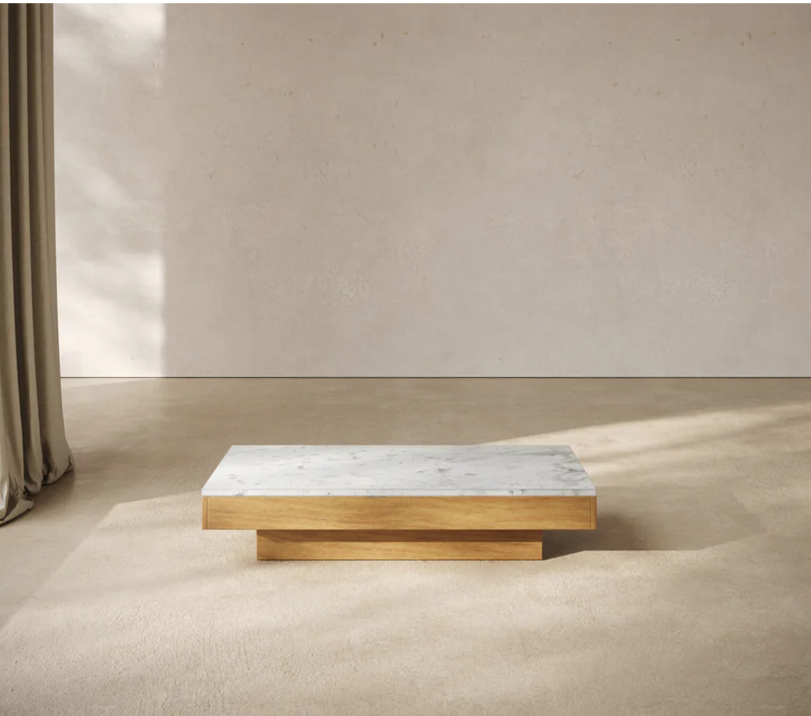 SIDETABLE RUDOLPH (with top Marble) Cognac