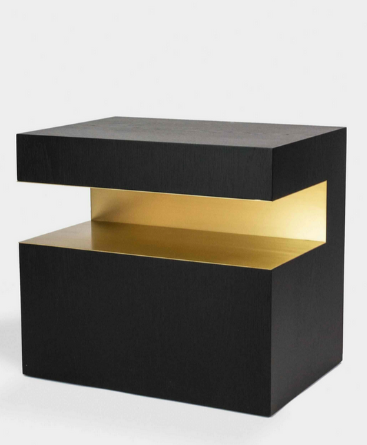 Hook Side Table w/ Drawer (Simple & Brass)
