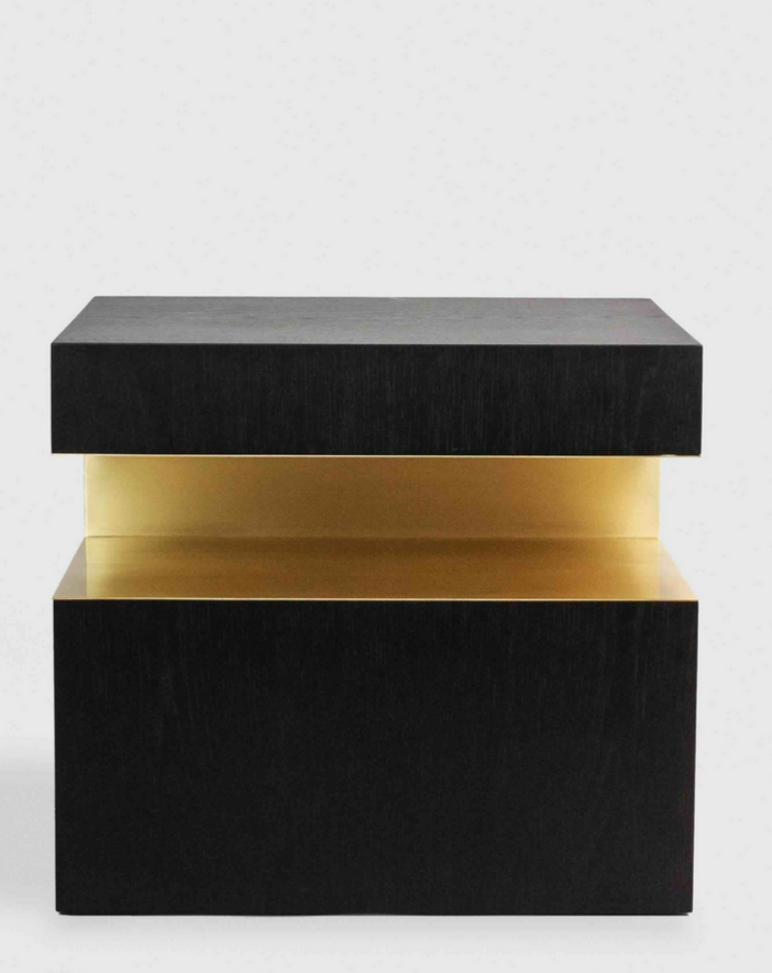 Hook Side Table w/ Drawer (Simple & Brass)