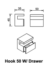 Load image into Gallery viewer, Hook Side Table w/ Drawer (Simple &amp; Brass)
