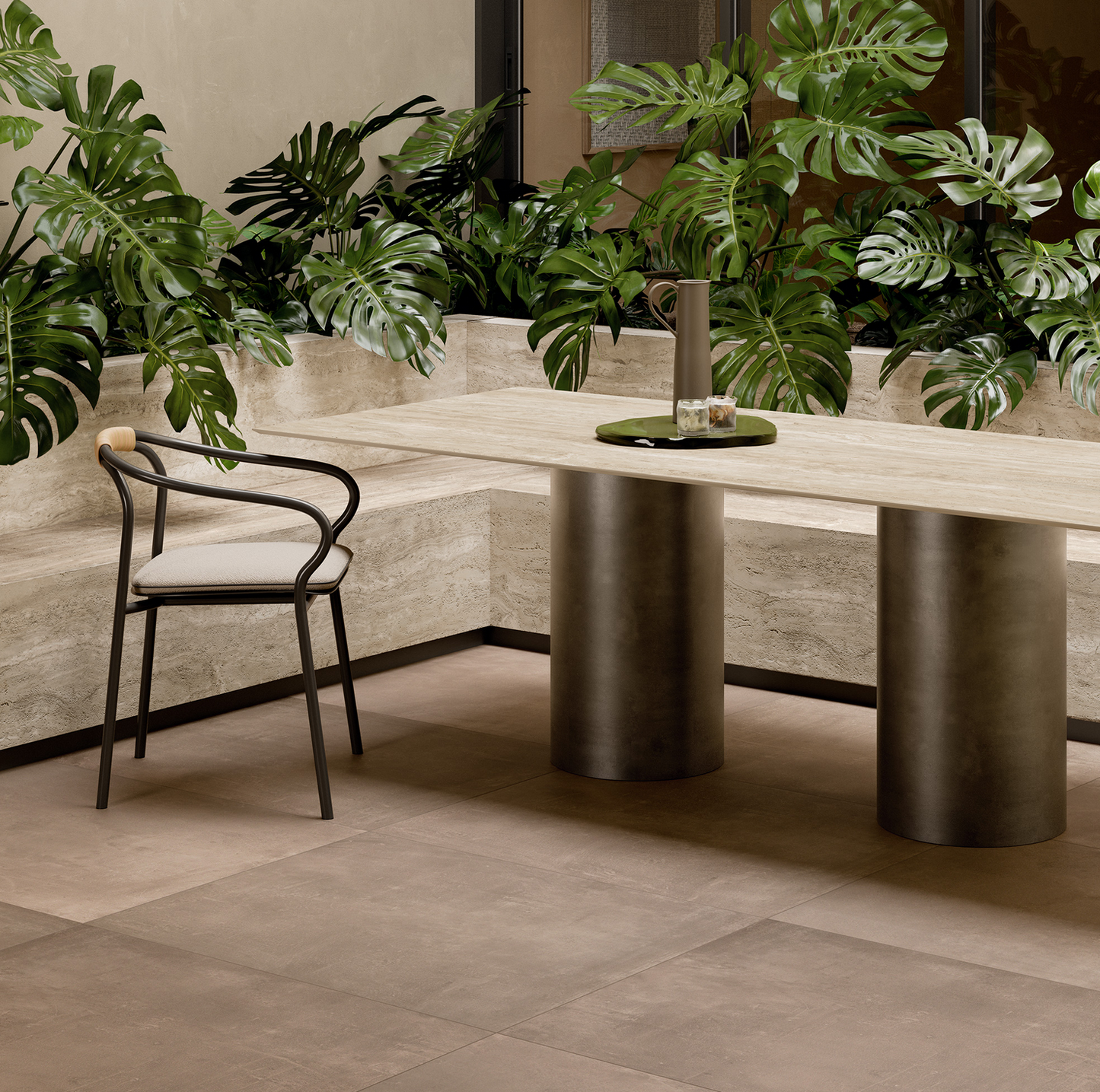 Raki Dining Table (Brushed brass)