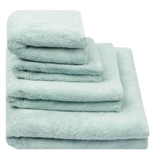 Loweswater organic celadon towels