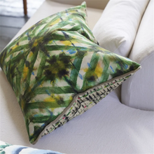 Load image into Gallery viewer, Parquet Batik Forest cotton cushion
