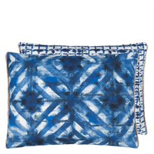 Load image into Gallery viewer, Parquet Batik Indigo cotton cushion
