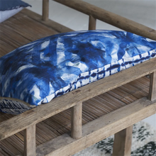 Load image into Gallery viewer, Parquet Batik Indigo cotton cushion
