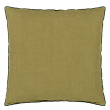 Load image into Gallery viewer, Rose de Damas jade cotton/linen cushion
