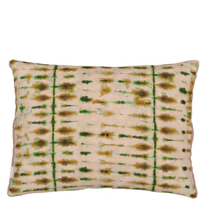 Shibori emerald cotton cushion