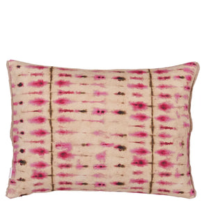 Shibori fucsia cotton cushion
