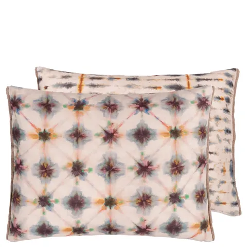 Shibori slate cotton cushion