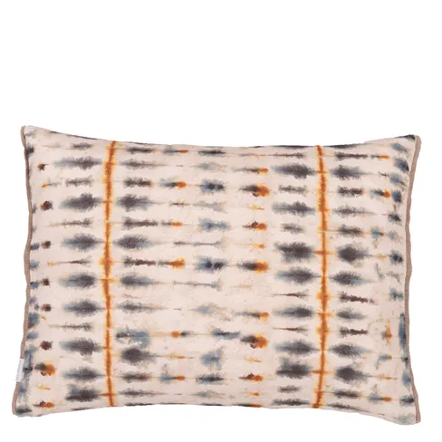 Shibori slate cotton cushion
