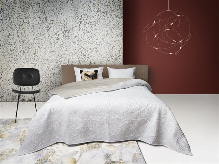 Embroidered Dodo Pavone Duvet Cover Set White