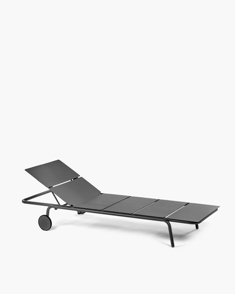 Sun lounger aluminium black - August