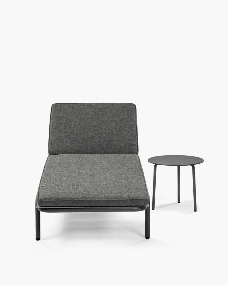 Sun lounger aluminium black - August