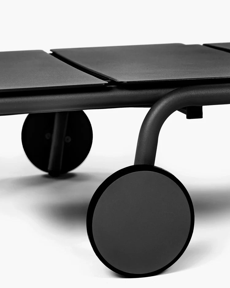 Sun lounger aluminium black - August