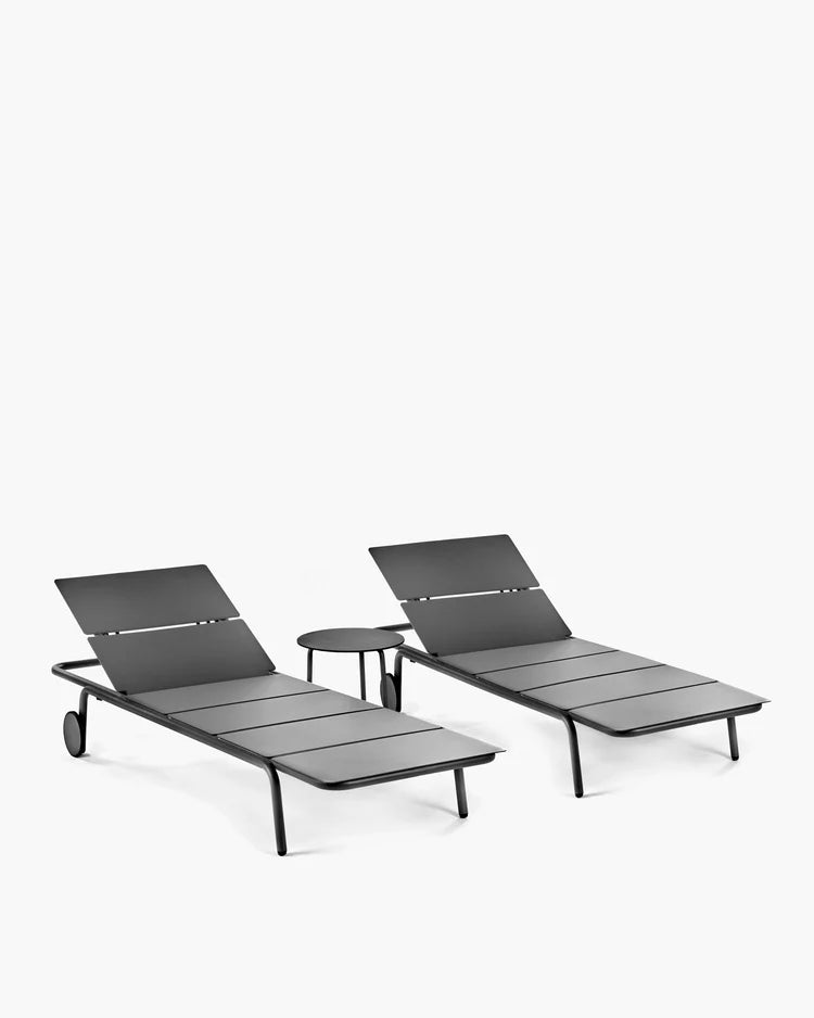 Sun lounger aluminium black - August