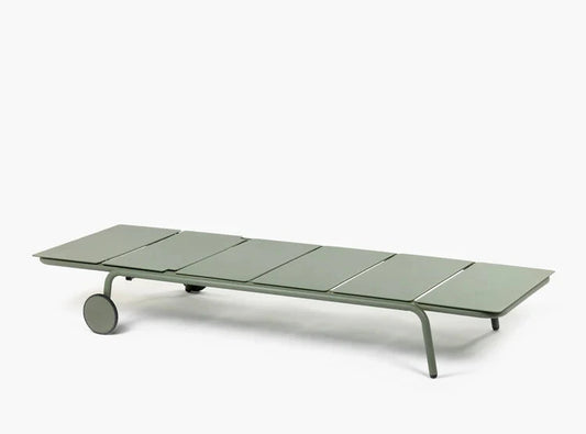 Sun lounger aluminium eucalyptus green - August