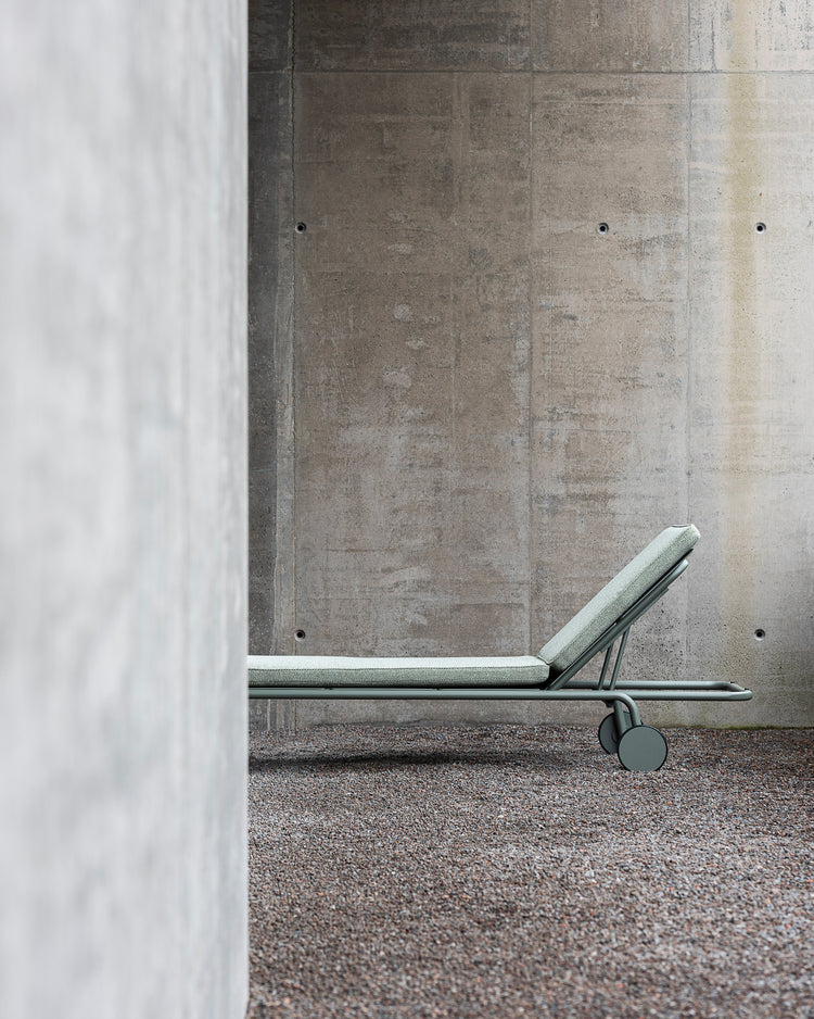 Sun lounger aluminium eucalyptus green - August