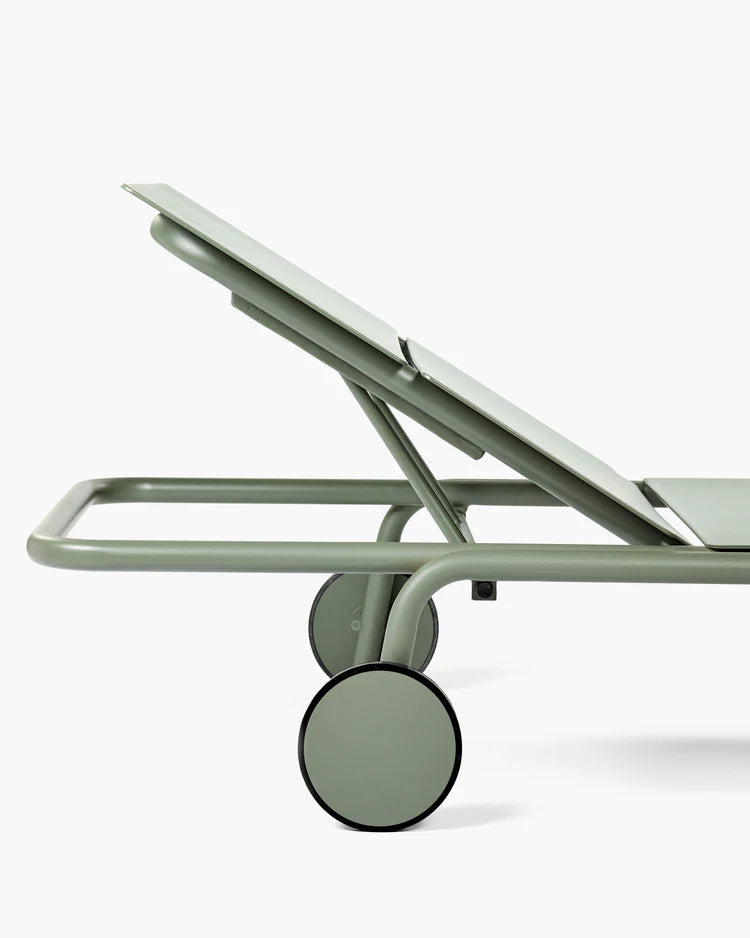 Sun lounger aluminium eucalyptus green - August