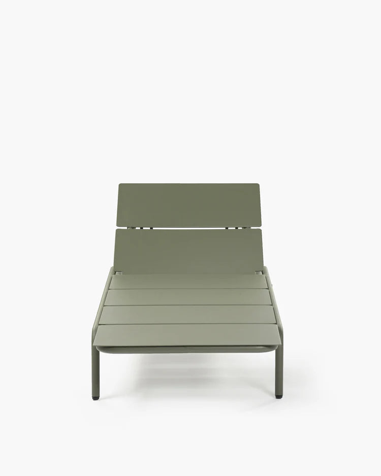 Sun lounger aluminium eucalyptus green - August