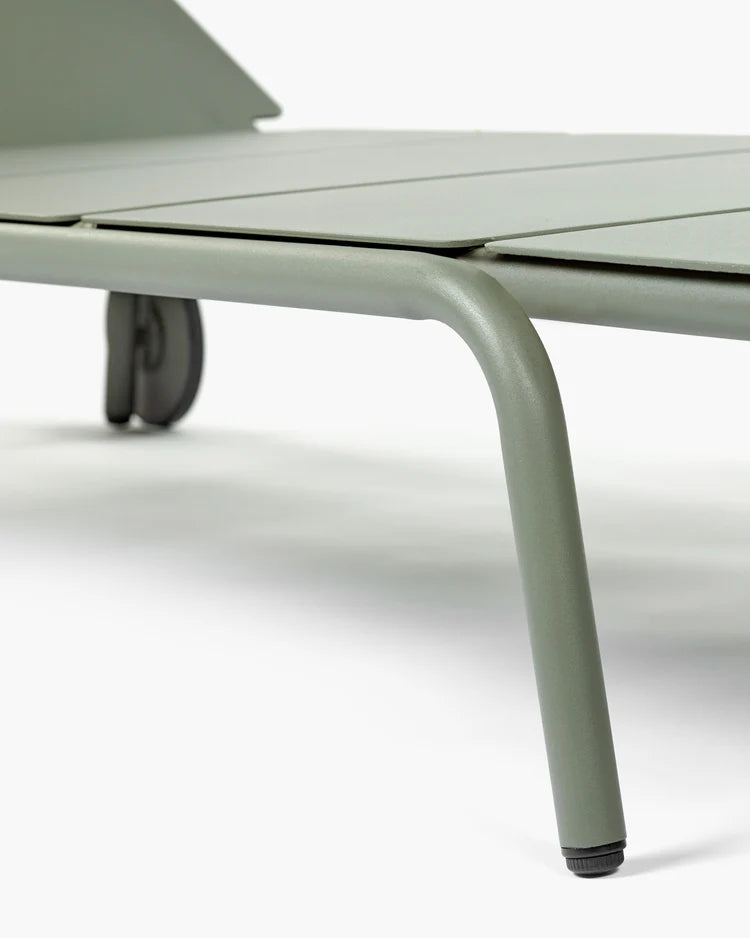 Sun lounger aluminium eucalyptus green - August