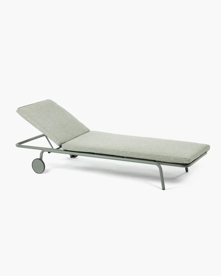 Sun lounger aluminium eucalyptus green - August
