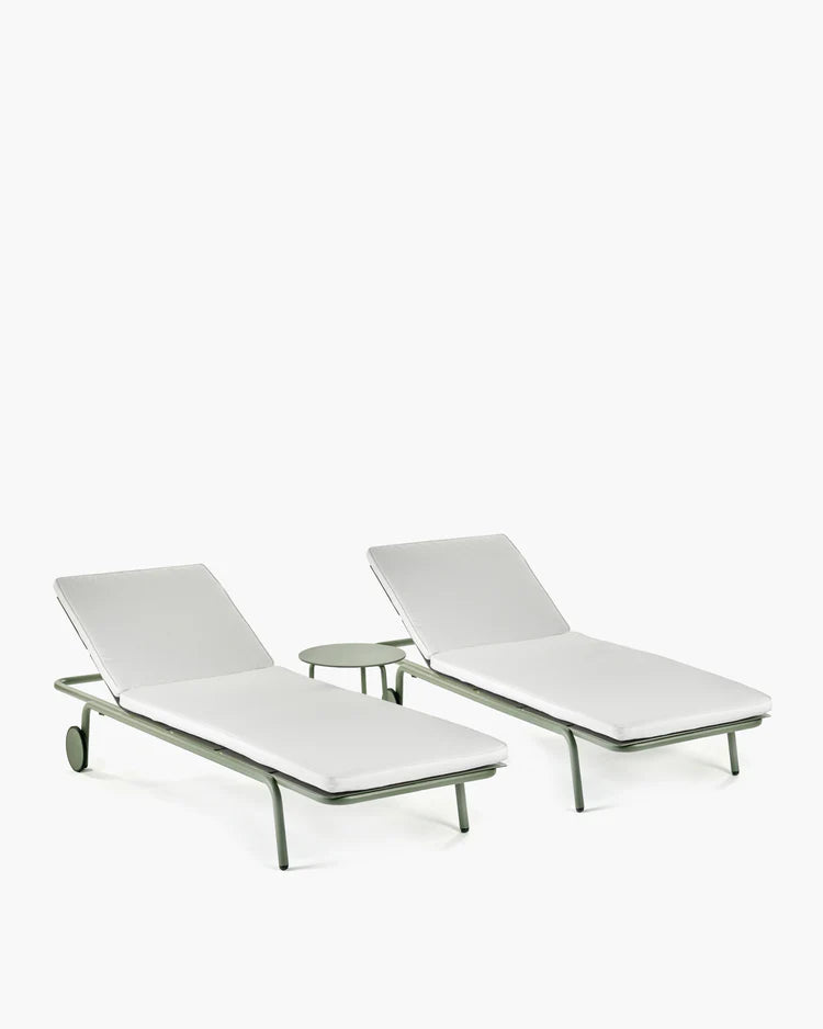 Sun lounger aluminium eucalyptus green - August